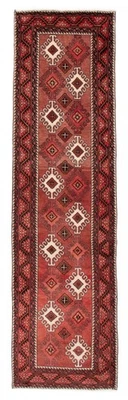 Vintage Hand-knotted Runner Rug 3'5" x 11'11" Traditional Oriental Wool Carpet - Image 1 of 4