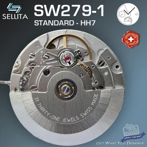 MOVEMENT AUTOMATIC SELLITA SW279-1 HH7, DATE, SMALL SECOND 9H, POWER RESERVE 6H - Picture 1 of 3