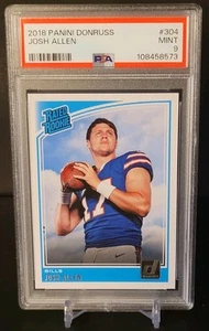 2018 Panini Donruss Rated Rookie #304 Josh Allen RC PSA 9 - Buffalo Bills - Picture 1 of 2