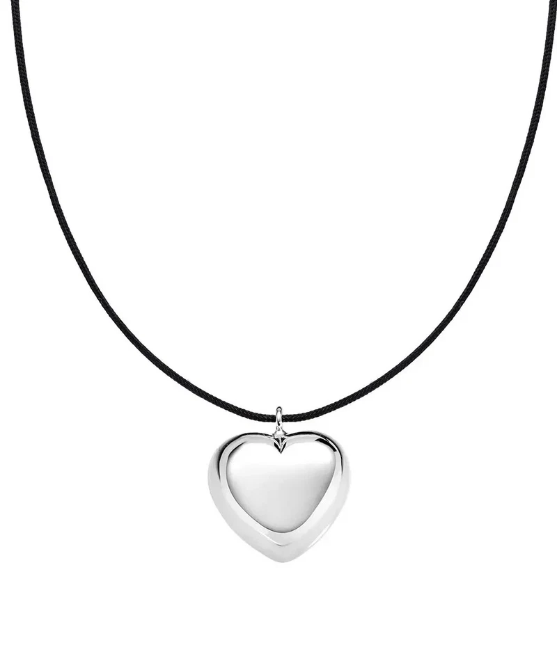Collana Donna Amen Collezione MIO CUORE con cordino Nero in Argento 925 codice C - Immagine 1 di 2