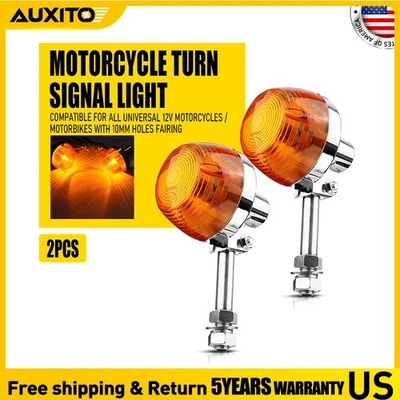 Universal For Motorcycle Turn Signal Light Tail Light Front / Rear Amber Halogen - Image 1 of 4