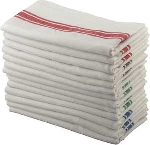 100% Cotton Kitchen Dish Cloths Herringbone Tea Towels Set Cleaning Drying Cloth - Picture 1 of 18