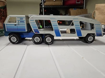 1970s Classic Blue Mighty Tonka Tow Truck Double Boom Wrecker 16.5” RESTORATION  - Image 1 of 4