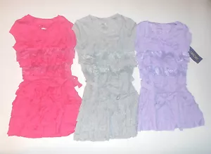 Cherokee Girls Gray or purple Lace and Ruffles Dress Size S 6/6X NWT - Picture 1 of 1