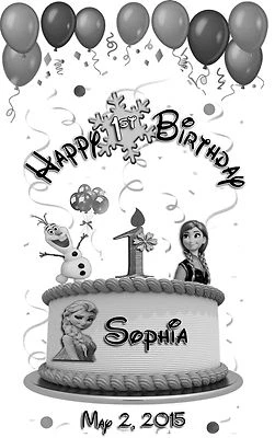 10 Centros de Mesa Personalizados Congelados Feliz Cumpleaños Luminarias Vitela Decoración Fiesta Foto 1 de 3