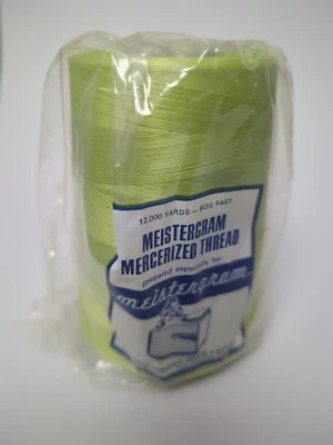 Coats & Clark Chartreuse Lime O.N.T. 3 CORD Mercerized Cotton Thread 12,000 Yds - Image 1 of 4