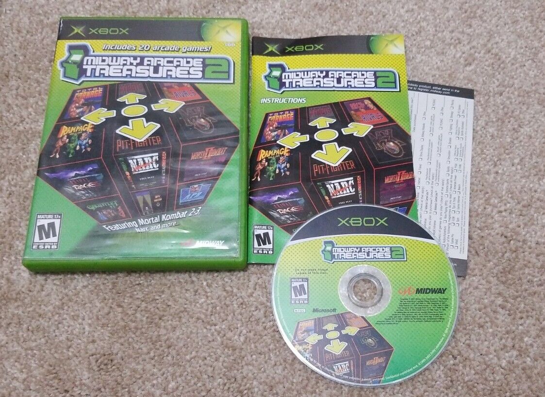 Midway Arcade Treasures 2 Original Microsoft XBOX Video Game, Complete One