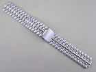 9Mm 18Mm Lug Men's Silver Tone Stainless Steel Watch Band Folding Clasp 6.5"