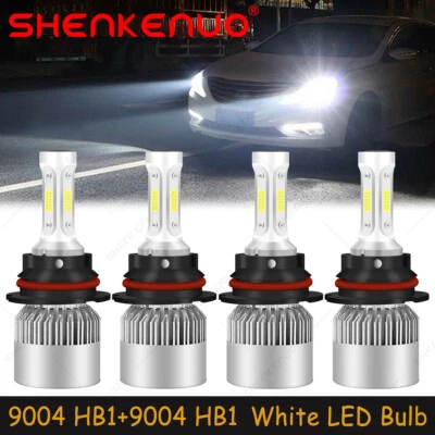 For Cadillac Seville 1986-1991 White 9004 LED Headlights Bulbs High Low Beam S2 - Image 1 of 4