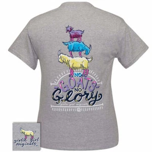 New GIRLIE GIRL T SHIRT NO GOATS NO GLORY - Picture 1 of 1
