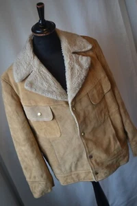 Vintage JC Penney Wildleder Western Ranch Wear Jacke Kunstfellkragen 44 Large Hergestellt in den USA - Bild 1 von 23