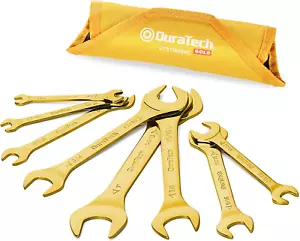 DURATECH Super-Thin Open End Wrench Set, SAE, 8-Piece, 1/4" to 1-1/16", Titanium - Picture 1 of 12