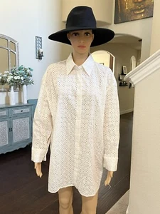Zara NWT Embroidered Ivory Oversized Shirt Dress Select Sizes,SS21, 2731/089/710 - Picture 1 of 9
