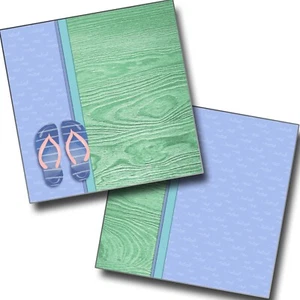Beach Bum Flip Flops NPM - 2 Premade Scrapbook Pages - EZ Layout 6101 - Picture 1 of 2