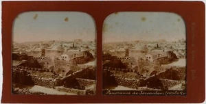 Palestine.Israël.Jérusalem.Panoram.Tissue.Photo Stereo Albuminée E.H.Polyramique - Picture 1 of 4