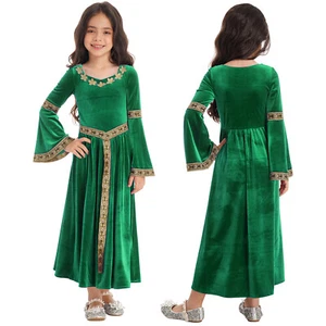 US Girls Kids Renaissance Medieval Princess Gown Dress Halloween Party Costumes - Picture 1 of 180