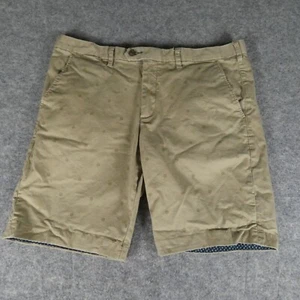 Ted Baker pantaloncino chino uomo 36 verde stampa calcio elasticizzato tasche piatto davanti - Foto 1 di 9