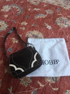HOBBS Patent Saddle Bag “foxtail” Black/ivory VGC🌈 - Picture 1 of 9