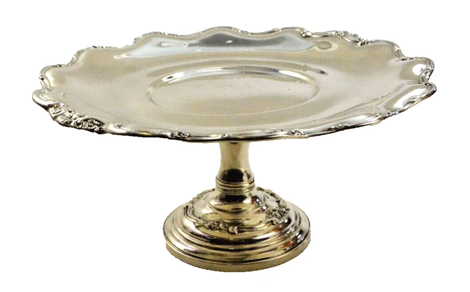 Plato de pastel de compota ponderado de plata esterlina Reed and Barton 1955 X826 Tara 10,5" Foto 1 de 4