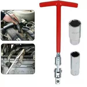3x Spark Plug Socket Wrench T-Handle Swivel Removal Tool 16mm 5/8" & 21mm 13/16" - Foto 1 di 10