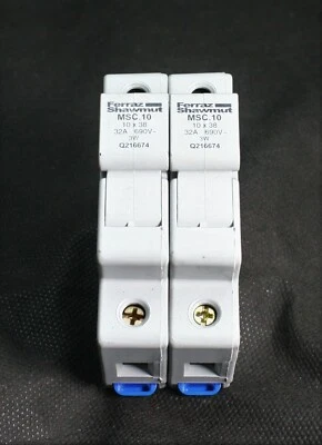 Два (2) модульных держателя предохранителей Ferraz Shawmut Q216674 MSC 10 французский ободок НОВЫЕ - Изображение 1 из 4