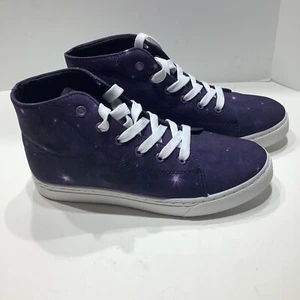Disney Peter Pan High Top Sneakers Shoes Purple Youth Size 6M, Authentic New - Picture 1 of 7