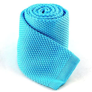 Umo Lorenzo Solid Knit Herren Krawatte Skinny 2,5" Strick Hellblau Krawatte - Bild 1 von 3