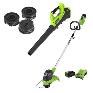Greenworks 40V Cordless String Trimmer and Leaf Blower Combo Kit, 2.0Ah Battery - Picture 1 of 7