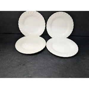 Sheffield Bone White Porcelain Bread Plates, Set of 4 Dessert Plate Swirl Design - Picture 1 of 8