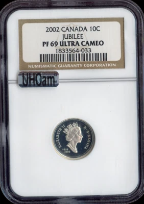 2002 Canada 10 Cents Jubilee NGC PF69 Ultra Cameo MAC  - Quality - Image 1 of 2