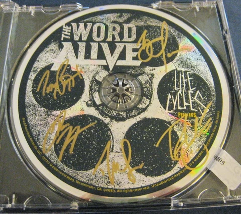 The Word Alive Life Cycles Tony Tyler Zack Daniel Luke metal auto CD © 2012 COA Cover