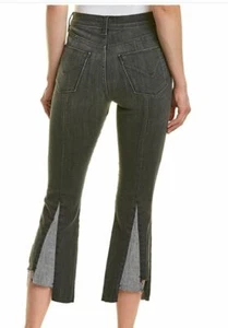 HUDSON Women's 30 Black Reverie Denim HOLLY High Rise Crop Flare Jeans nwt - Picture 1 of 3
