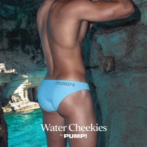 PUMP! Swim Briefs Water Cheeky Soft Nylon Swimwear UPF 50+ Teal 13010 P12 - Picture 1 of 7