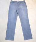 Chicos Platinum Jeans Ultimate Fit Slim Leg Size 15 Gray Cotton Blend