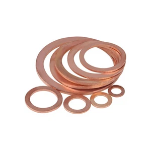Flat Washer Copper Crush Washers Gasket Seal Ring M5-M48 Thick 1-1.5-2mm - Picture 1 of 7