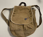 Disney Parks Mickey Mouse Backpack Lined Brown Duck Canvas w/Pockets