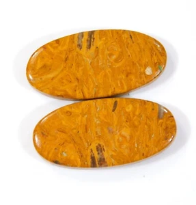 34 Ct 100% Natural Mariam Jasper Pair Oval Cabochon 30x14x4 MM Gemstone WW=039 - Picture 1 of 5