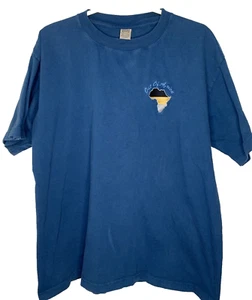 Vintage Africa Blue Cotton T-shirt Men’s made in Kenya Size XL insight Africa - Picture 1 of 5