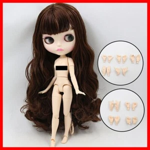Blythe Doll Brown Hair BJD From Factory 12" Jointed Body White Skin Custom Face - Picture 1 of 24