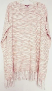 KATIE'S Knit PONCHO dusk Pink & Metallic acrylic JUMPER Poncho ~ Women sz XL - Picture 1 of 3