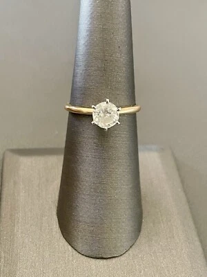 Anillo de compromiso solitario de diamantes de 0,75 quilates de oro amarillo de 14 k. Talla 6 (S276) Foto 1 de 4