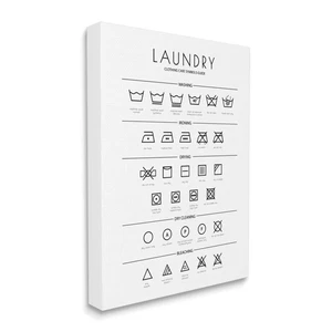 Stupell Industries Laundry Cleaning Symbols Minimal Design Canvas Wall Art De... - Picture 1 of 7