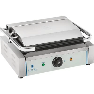 ROYAL CATERING Kontaktgrill Tischgrill Elektrogrill Panini Grill Sandwich Maker Geriffelt 2200W