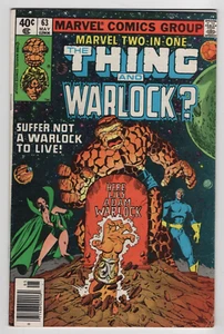 Marvel Two-In-One Issue #63 Comic Book. Newsstand. Warlock. Marvel 1980 - Picture 1 of 2