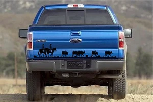 Horses & Cattle Tailgate Sticker for Horse Trailer Trucks Vinyl Decal Stickers  - Picture 1 of 2