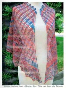 LOVELY LACE TRIANGLE SHAWL in 2 SIZES to KNIT in FINGERING WT YARN HEARTSTRINGS - Picture 1 of 1