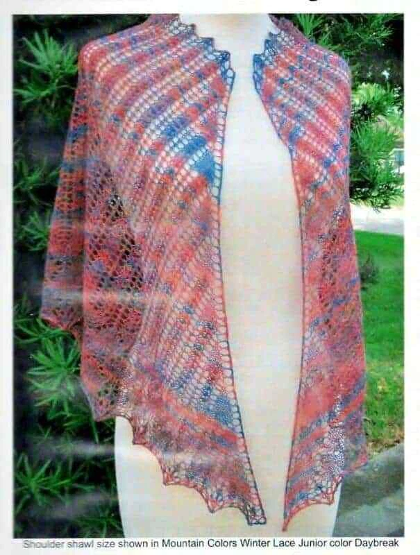 LOVELY LACE TRIANGLE SHAWL in 2 SIZES to KNIT in FINGERING WT YARN  HEARTSTRINGS - Image 1 of 1