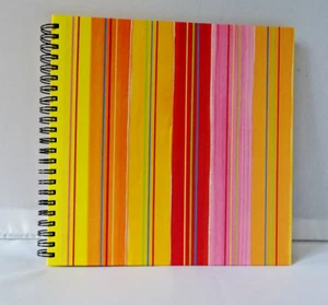 Cuaderno motivo rayas cartón estable 45 hojas blanco álbum de fotos libro de visitas - Imagen 1 de 2