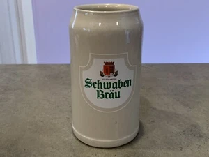 Vtg Schwaben Brau Large German Beer Mug Stein Stoneware Signed KS - Picture 1 of 8