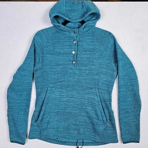 Cabela's Teal Sweatshirt Women's 37 Inches 1/4 Button Up Hoodie 83520 - Picture 1 of 11
